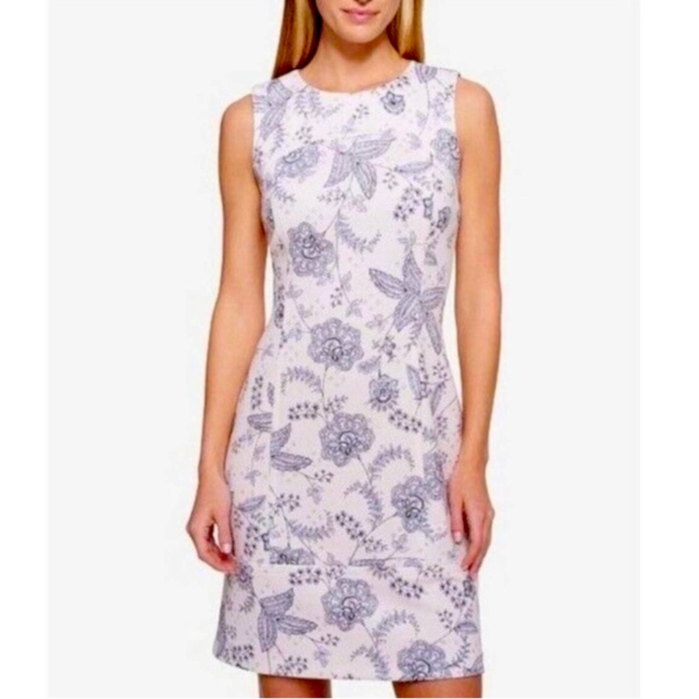 Tommy Hilfiger Sleeveless Floral Scuba Knit Sheath Mini Dress Size 4